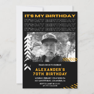 convites de 70 anos de idade homens Foto Spray pin