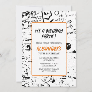 Convites de 70 de aniversário Pintura de Grafite M