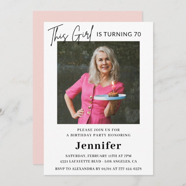 Convites de 70 de Elegante Fotografia Moderna (Frente/Verso)