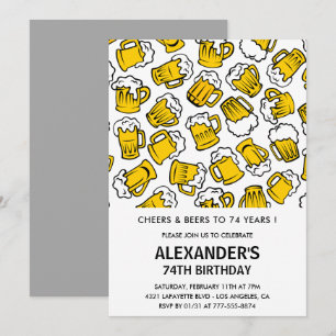 Convites de 74 anos de idade Cheers and Beers Home