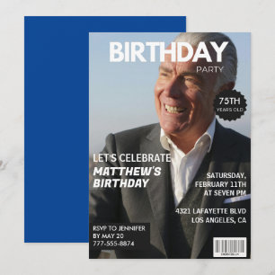 convites de 75 anos de idade homens revista capa