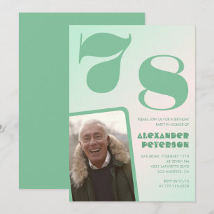 Convites de 78 anos de gradiente verde Men Foto