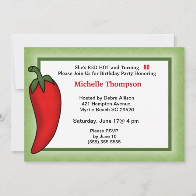 Convites de 80 Aniversário (Frente)