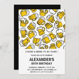 Convites de 80 de aniversário para Meninas Padrão 