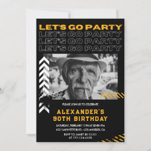 convites de 90 anos de idade homens tinta spray fo
