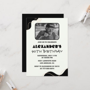 Convites de 90 de aniversário Pretos — Foto Simple