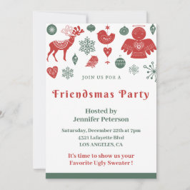 Convites de amizade Natal Verde Nórdico