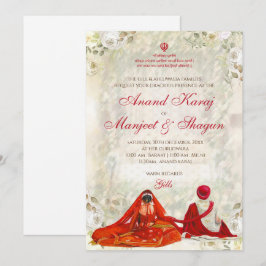 Convites de Anand Karaj e convites de casamento Si