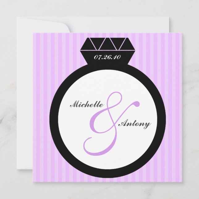 Convites de Anel de Noivado Salve a Data (Frente)