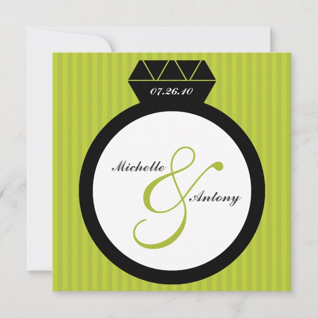 Convites de Anel de Noivado Salve a Data (Frente)