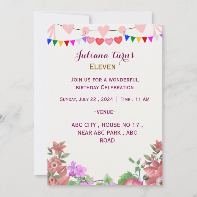 Convites de Aniversário (Frente)