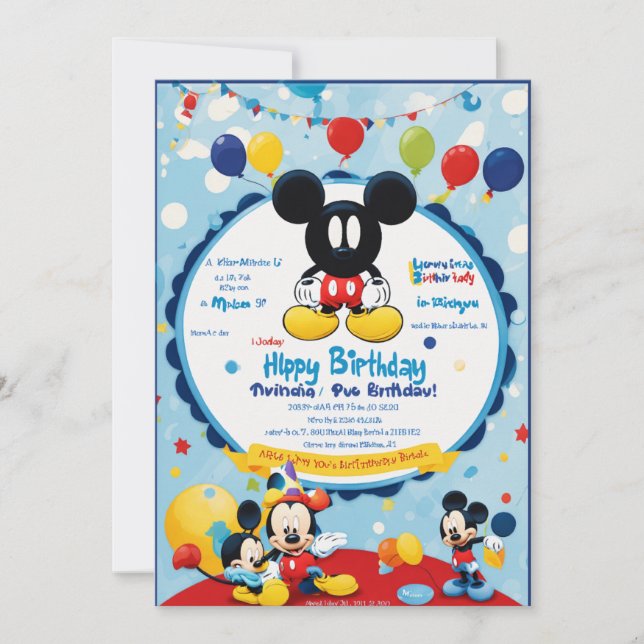 convites de aniversário (Frente)