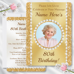 Convites de aniversário, 80, lindos, com FOTO,