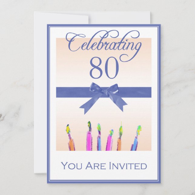 Convites de aniversário 80 personalizados (Frente)