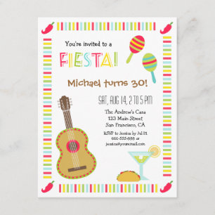 Convites de aniversário Adultos do Fiesta Mexicano