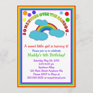 Convites de aniversário arco-íris