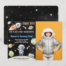 Convites de Aniversário com Foto Espacial