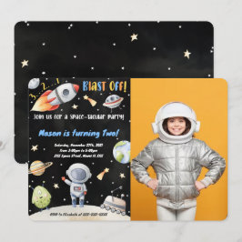 Convites de Aniversário com Foto Espacial