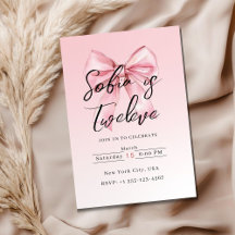 Convites de Aniversário com Laço Rosa 🎀