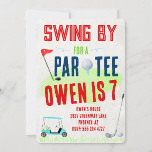 Convites de Aniversário com Tema de Golfe