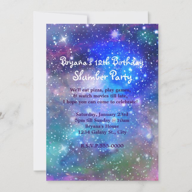 Convites de Aniversário Cósmico da Festa Espacial  (Frente)