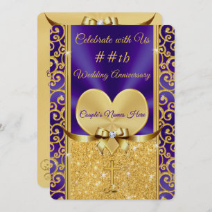 Convites de Aniversário Cristão Roxo e Dourado