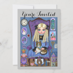 Convites de Aniversário da Gata Dinah em Alice no 