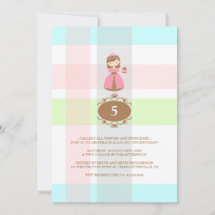 Convites de aniversário da Princesa cupcake