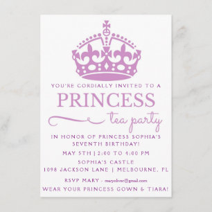 Convites de Aniversário da Princesa Roxa