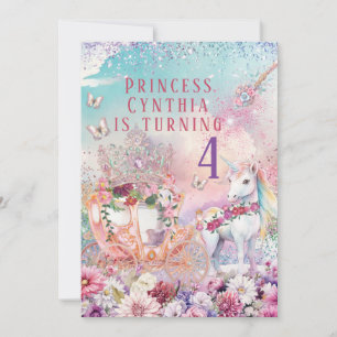 Convites de Aniversário da Princesa Unicórnio Real