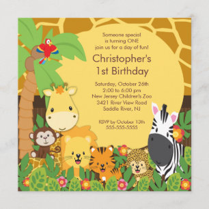 Convites de aniversário da selva Safari