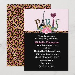 Convites de aniversário da Torre Eiffel Paris Fra