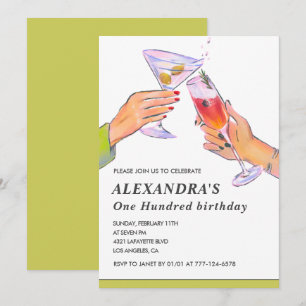Convites de aniversário de 100 anos elegantes Fest