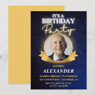 Convites de aniversário de 100 anos masculinos El