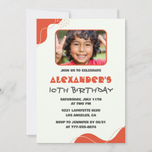Convites de aniversário de 10 anos do menino Moder