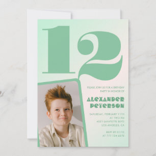 Convites de aniversário de 12 anos com gradiente v