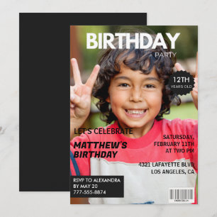 convites de aniversário de 12 anos para ele Capa d