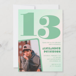 Convites de aniversário de 13 anos com gradiente v
