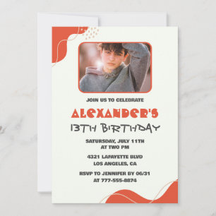 Convites de aniversário de 13 anos para menino Mod