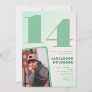 Convites de aniversário de 14 anos com gradiente v