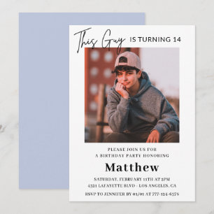 Convites de aniversário de 14 anos elegantes para 