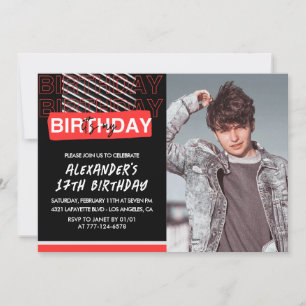 convites de aniversário de 17 anos homens Festa Fo