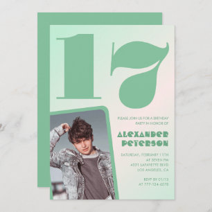 Convites de aniversário de 17 anos para gradiente 