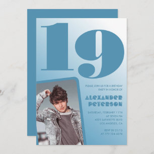 Convites de aniversário de 19 anos de gradiente az
