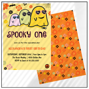 convites de aniversário de 1 ano de Halloween assu