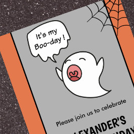 convites de aniversário de 1 ano de Halloween fant