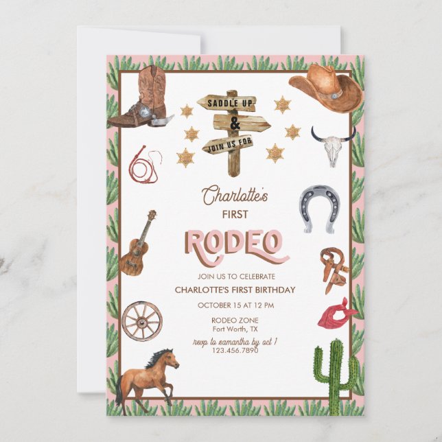 Convites de Aniversário de 1 Ano Temáticos de Rode (Frente)