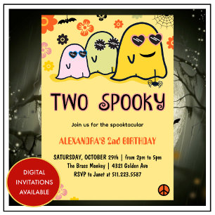 convites de aniversário de 2º de Halloween fantasm