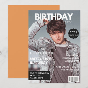 convites de aniversário de 20 anos para ele Capa d