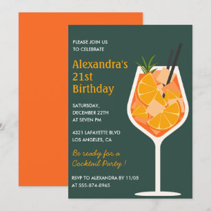 convites de aniversário de 21 anos Coquetel Elegan